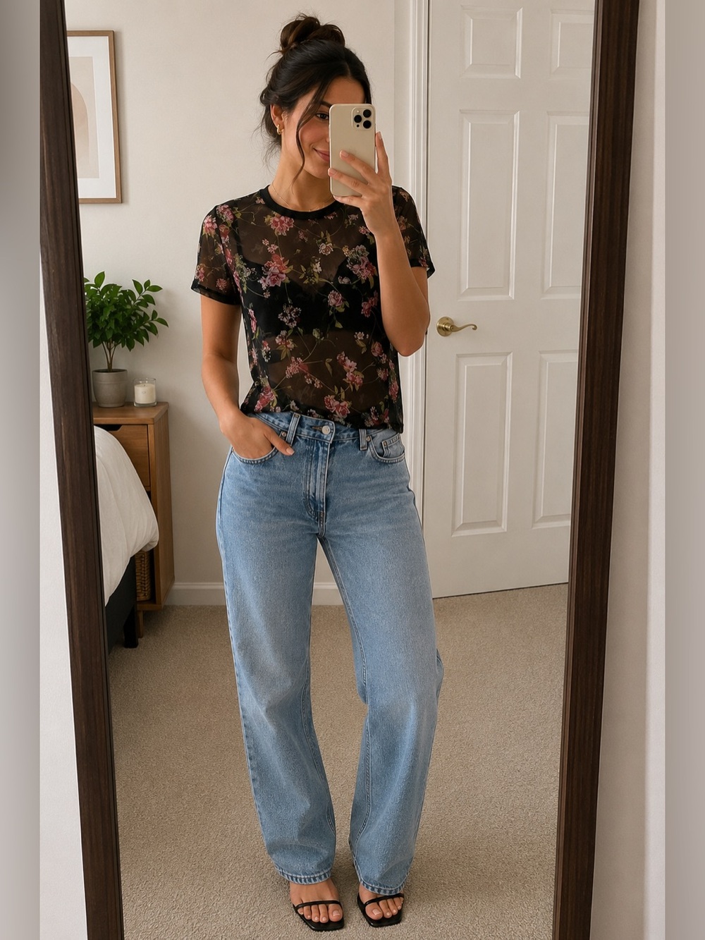 Joe Fresh Sheer Floral Tshirt